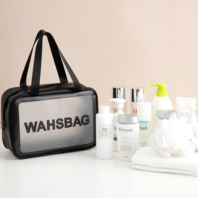 Large Capacity Makeup Bag Transparent PVC Waterproof Travel Toiletry Bag Cosmetics Organizer Storage Tote Clear 3Pcs Wash Bags