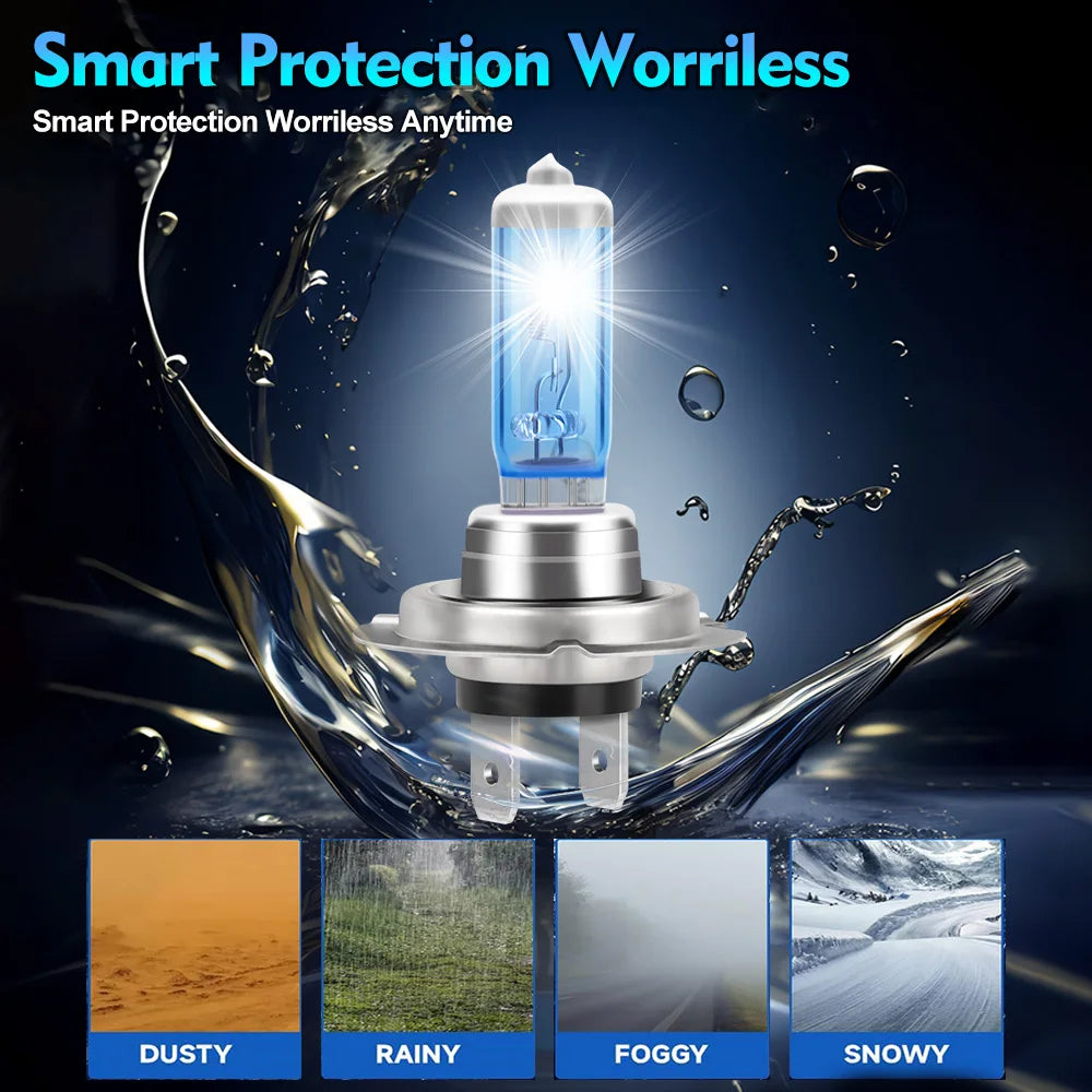 200W 20000LM H7 H11 Halogen Headlight H1 H4 9012 9007 H13 Hi/Lo Beam 12V 6000K Canbus No Error HB3 9005 HB4 9006 White Bulb