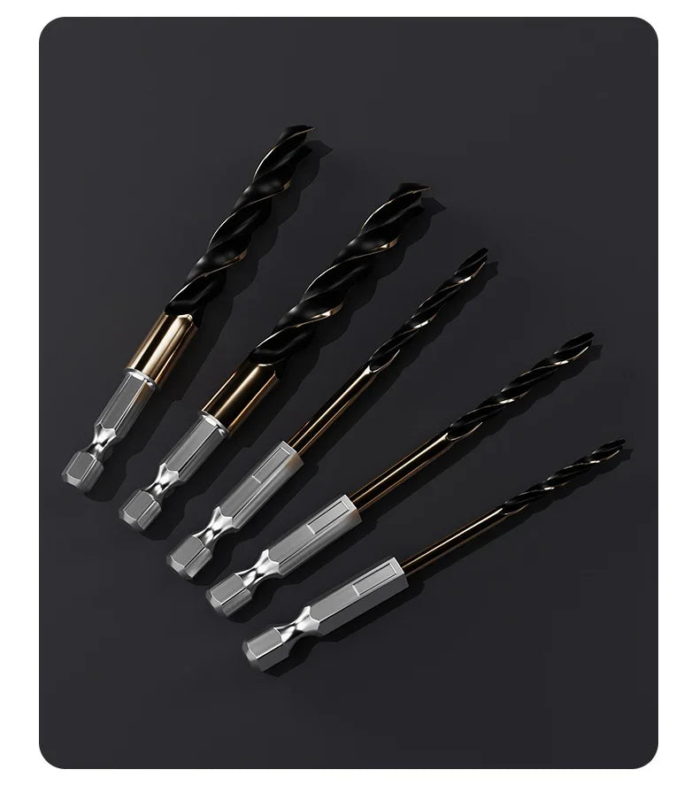 1.5-7.5mm Hex Shank Twist Drill Bit Wood Metal Hole Cutter Core Drilling Tool Cobalt Carbide Tip Flat Drill Bits HSS