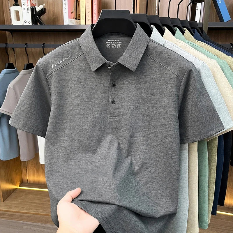Men's Modern Polo Shirt - Slim Fit, Short Sleeve Business Casual