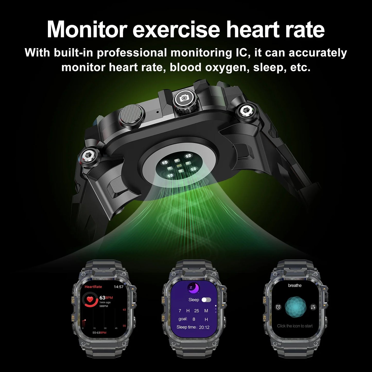 Q888 Smart Watch 4G SIM Full Network Android 10.0 OS GPS WiFi 2.06-inch Rotating Camera 32GB RAM 256GB Storage Latest Model