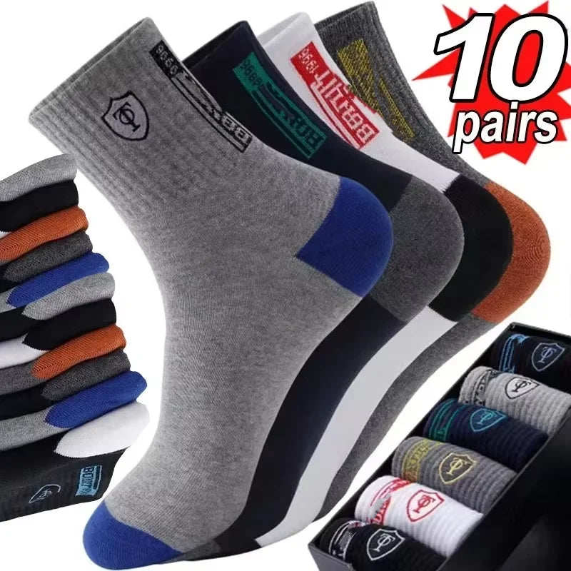 Men's Cotton Blend Crew Socks, 5 Pairs