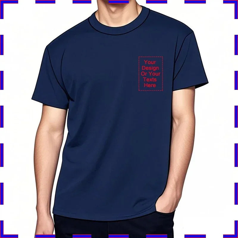 Men's Customizable T-Shirt Crew Neck Comfortable Stylish Fit Personalized Perfect for Men's Designs or Messages Custom T Shirt