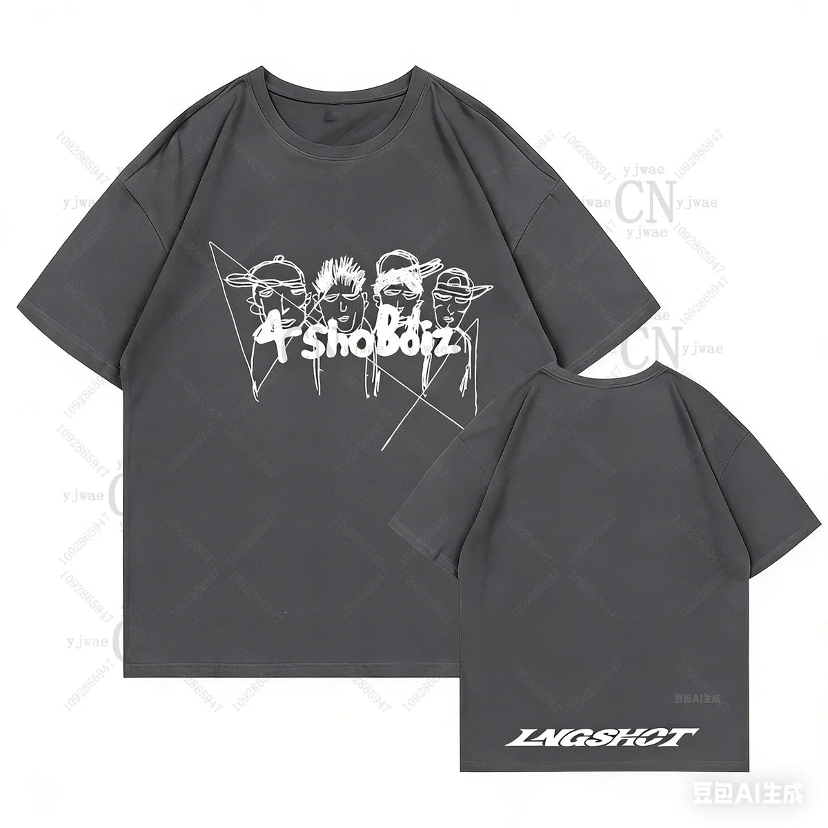 LNGSHOT Member Portrait Graphic T-Shirt Ohyuan Woojin Louis Ryul Kpop Fashion Retro Shirt Summer Men Women Beach T-shirt