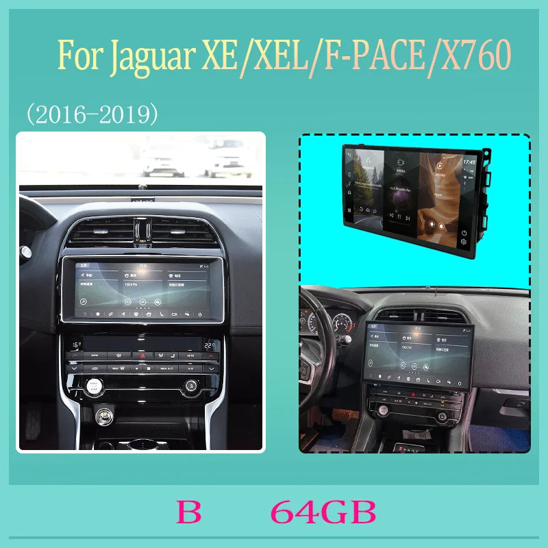 13.3" Car Stereo with Apple CarPlay & Android Auto, Compatible with Jaguar XE, XEL & F-PACE (2016-2019)
