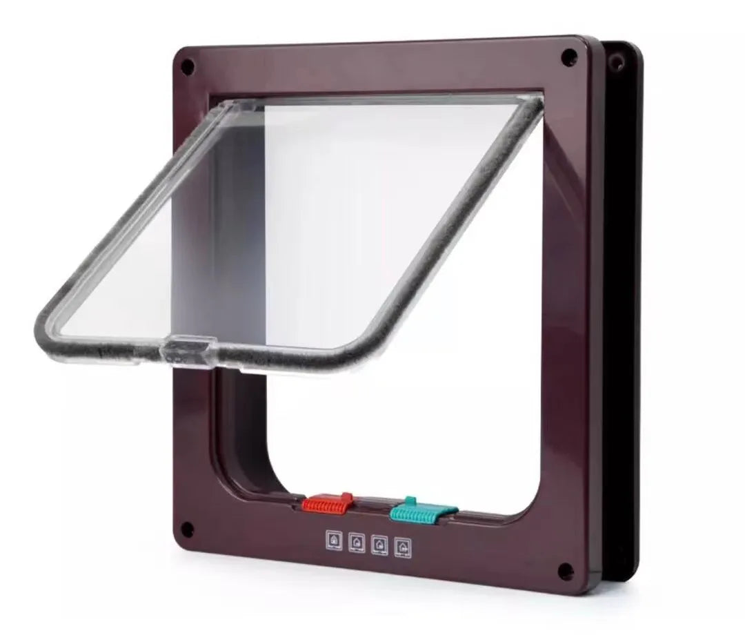 In & Out Cat Flap Door - 4-Way Lock ABS Pet Gate Kit – photo 9