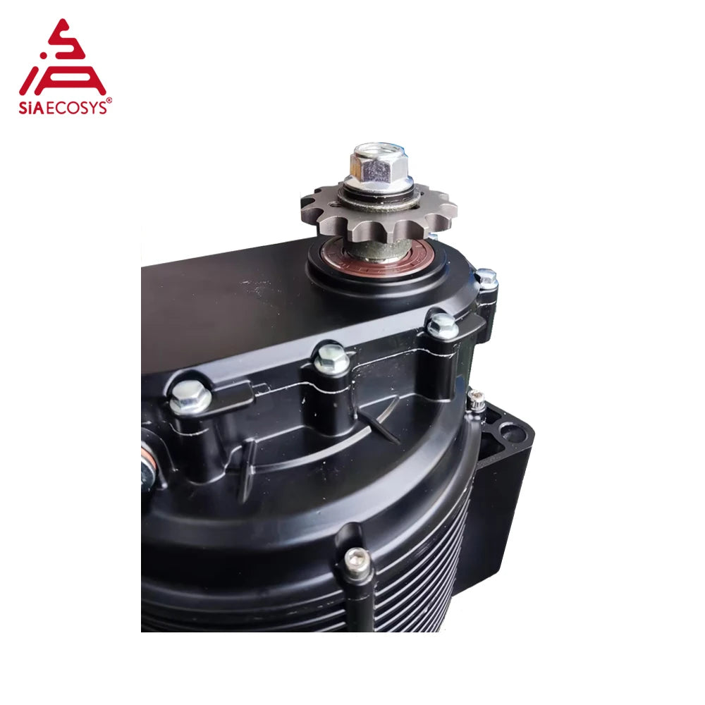 QSMOTOR QS165 60H 12kW IPM PMSM Mid Drive Motor with 1:2.37 Gearbox and 14T Sprocket Encoder and Hall Type