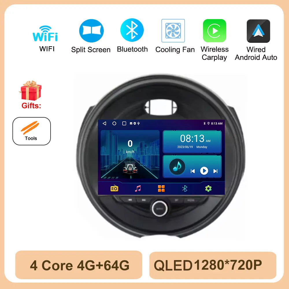Car Stereo with Apple CarPlay & Android Auto, Compatible with Mini Cooper F54 F55 F56 F60