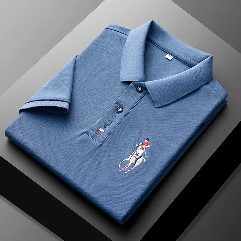 Men's Embroidered Polo - Short Sleeve, Casual Summer Comfort Top
