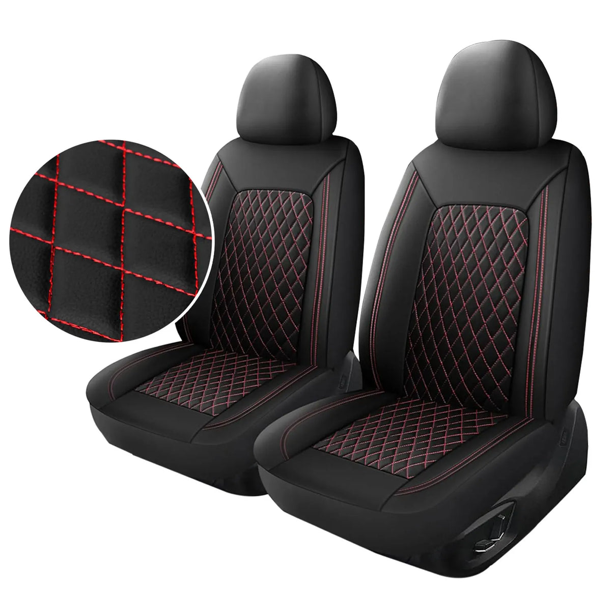 All-Season Quilted Faux Leather Car Seat Covers Universal Fit Most Cars