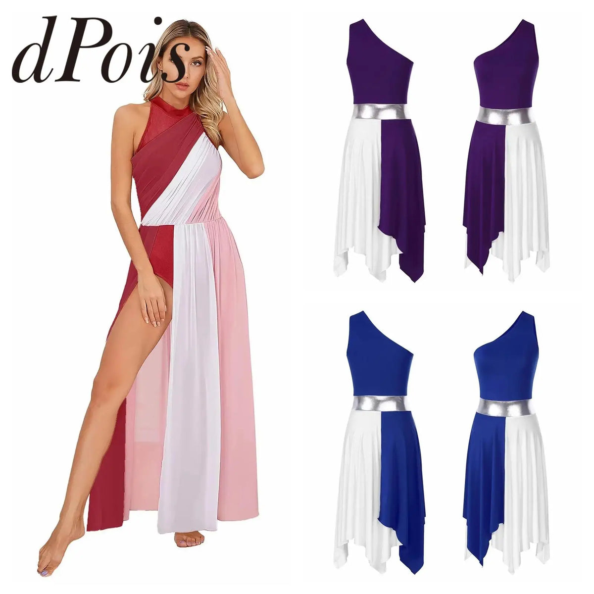 Women's praise dance long dress with split
