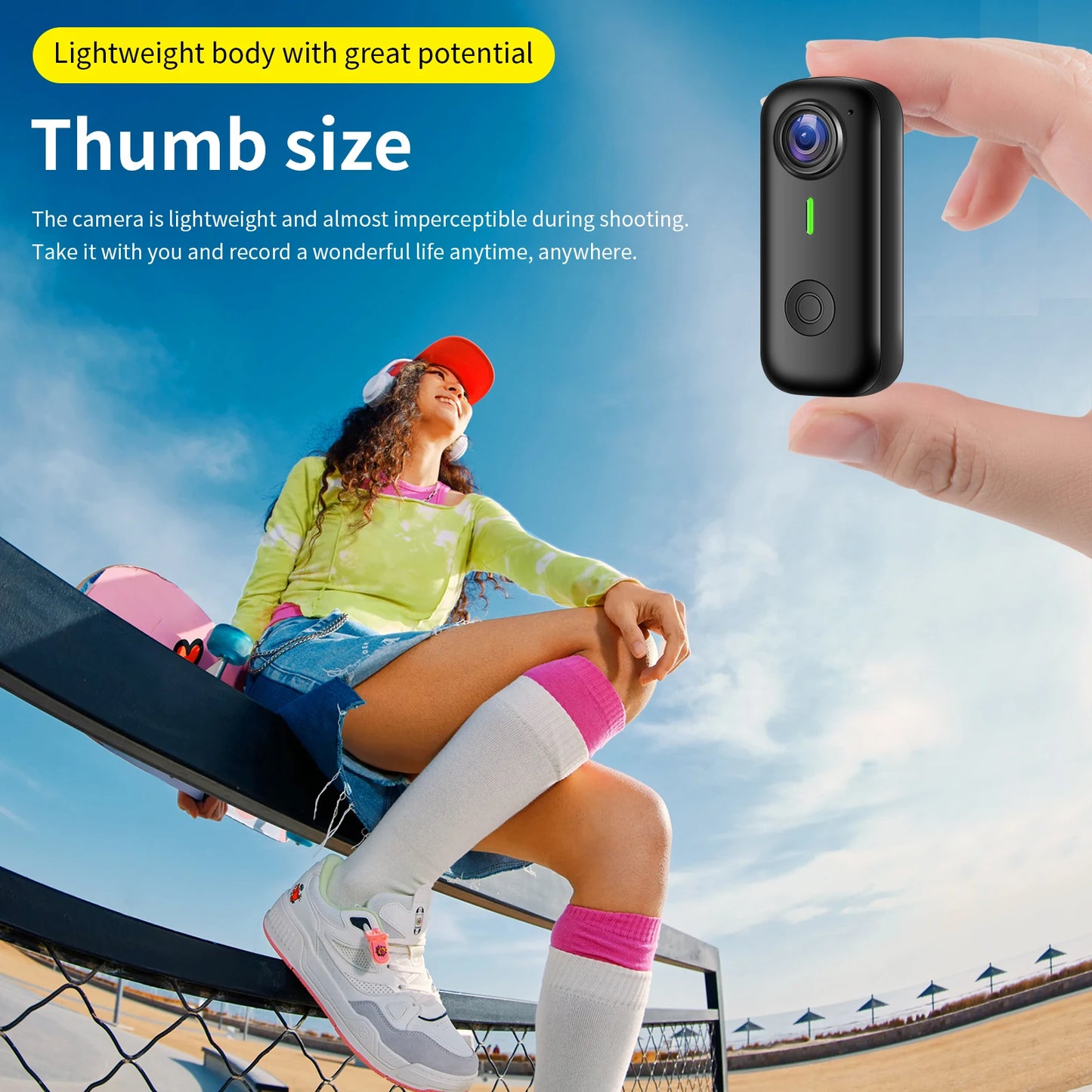 Mini Magnetic Thumb Action Cam — 120° Anti-Shake Bike Camera