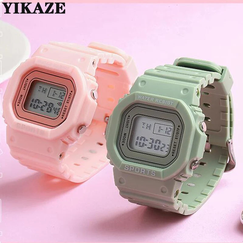 YIKAZE Square Digital Watch – LED Sports Watch for Men, Women & Kids