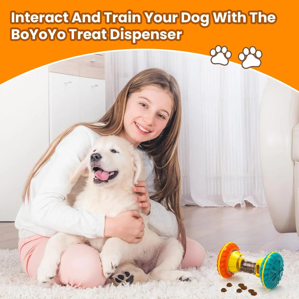 Yellow Interactive Dog Puzzle Feeder - Enrichment Treat Toy – photo 4