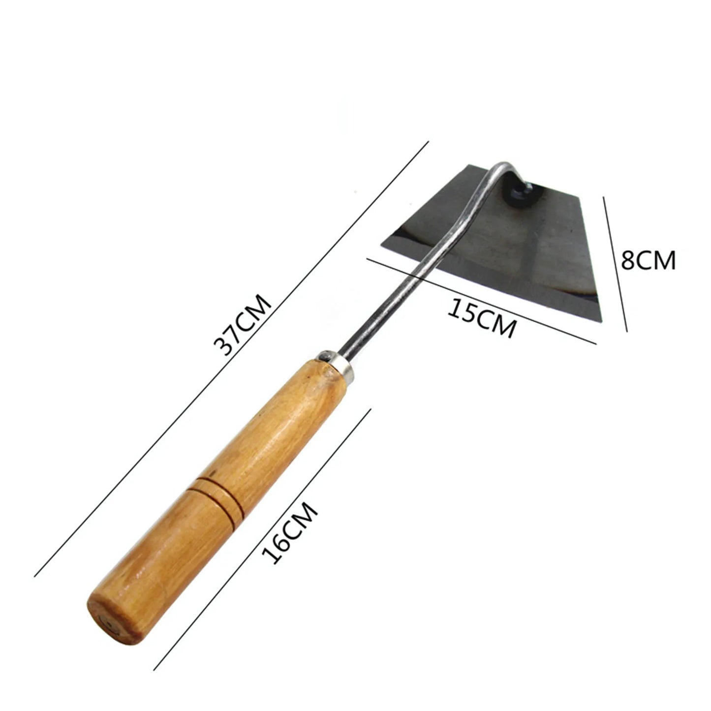 Carbon Steel Garden Hoe & Weeder — Dual-Purpose Hand Weeding Tool
