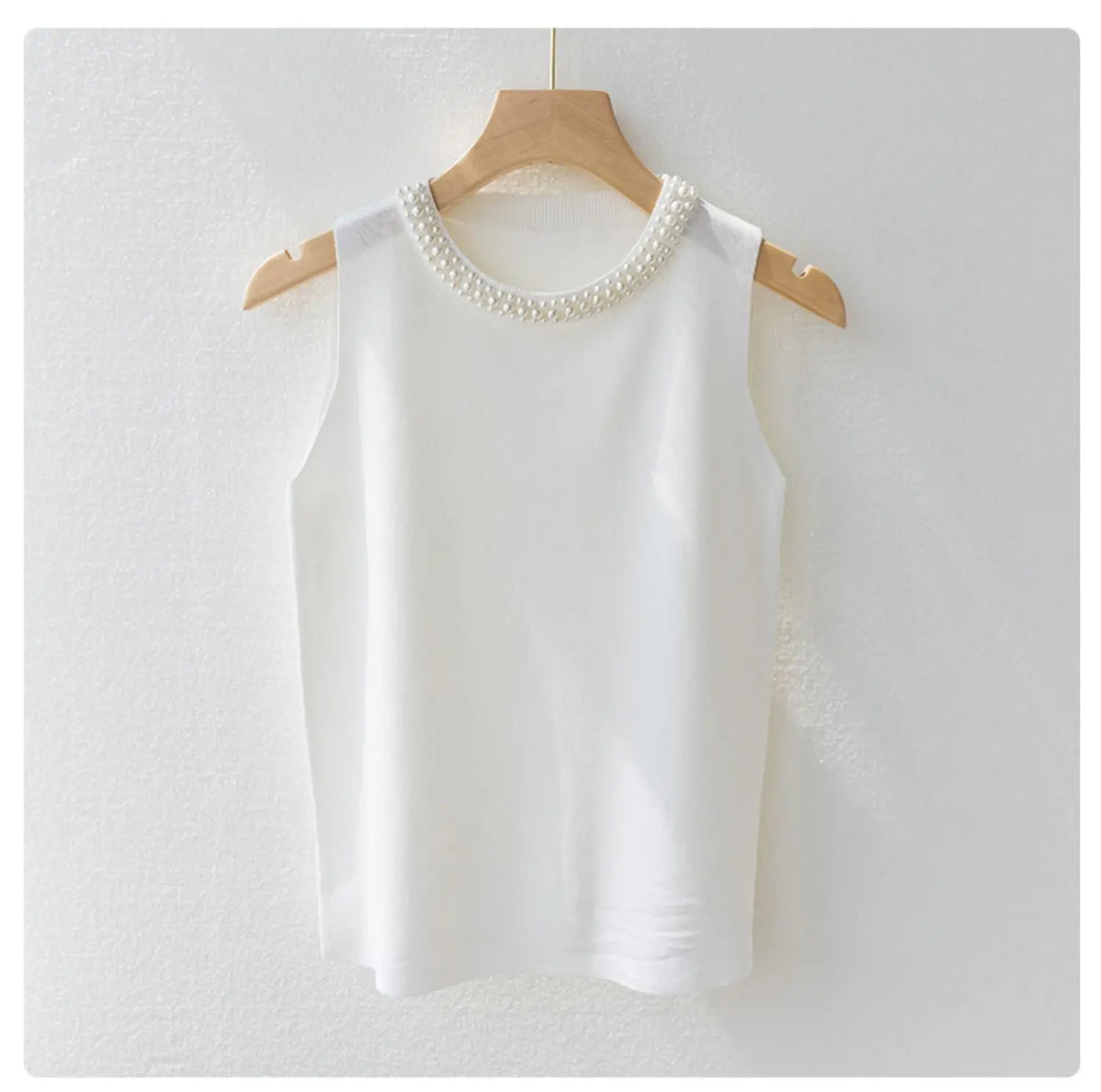 Women's beaded knit tank top, sleeveless vest — view 8 of 20