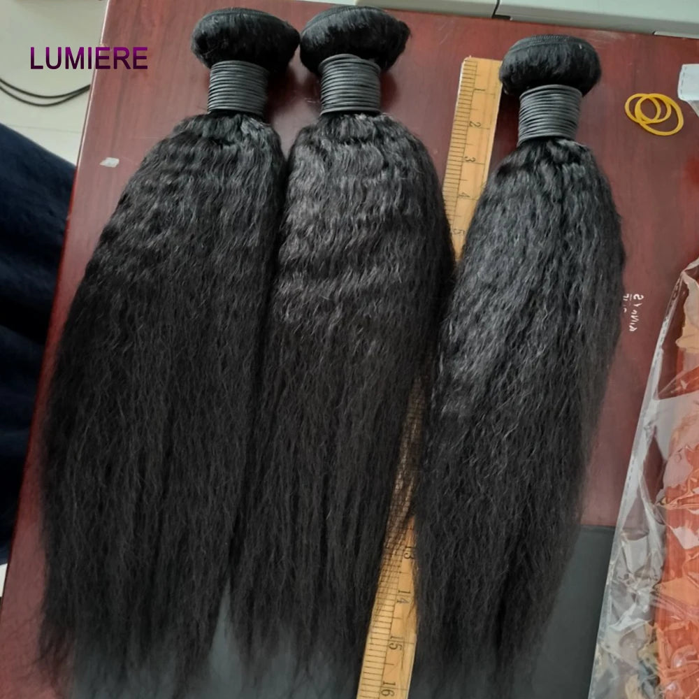 Kinky Yaki Straight Human Hair Bundles Deal Raw Virgin Human Hair Bundles Deal Brazilian Hair Extensions On Sale Clearance