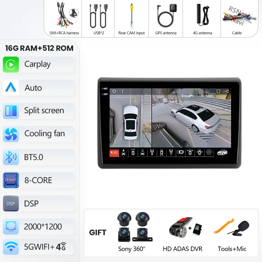 Android Car Stereo for Renault Master (2019–2022) — Wireless CarPlay, Android Auto, GPS, 360° Camera Ready