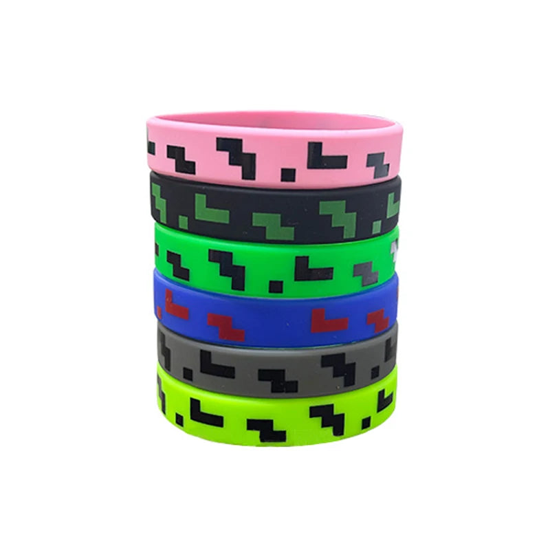 Pixel Theme Party Favors Pixelated Sunglasses Silicone Bracelets Birthday Decoration Party Supplies Gift