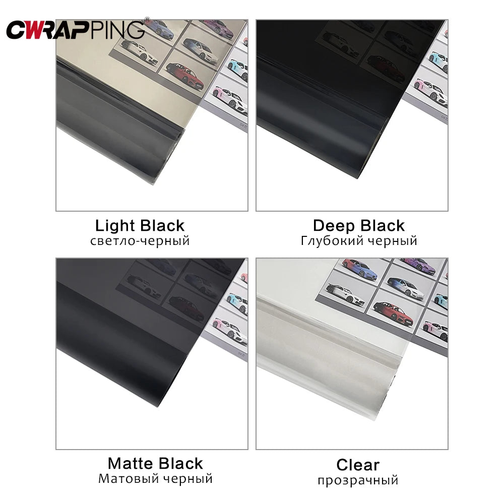 Gloss Transparent Light Black Smoke PVC Film Tint Headlight Taillight Wrap Cover Film Foil Sticker Cover Armored Film for Cars