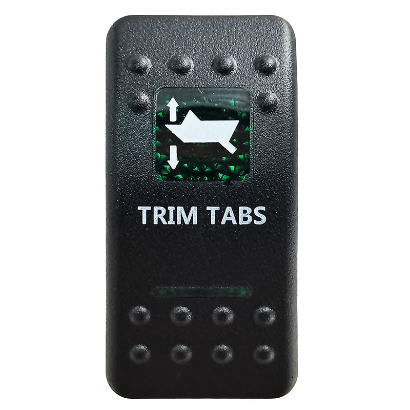 Green LED Rocker Switch - Waterproof SPST & DPDT Options