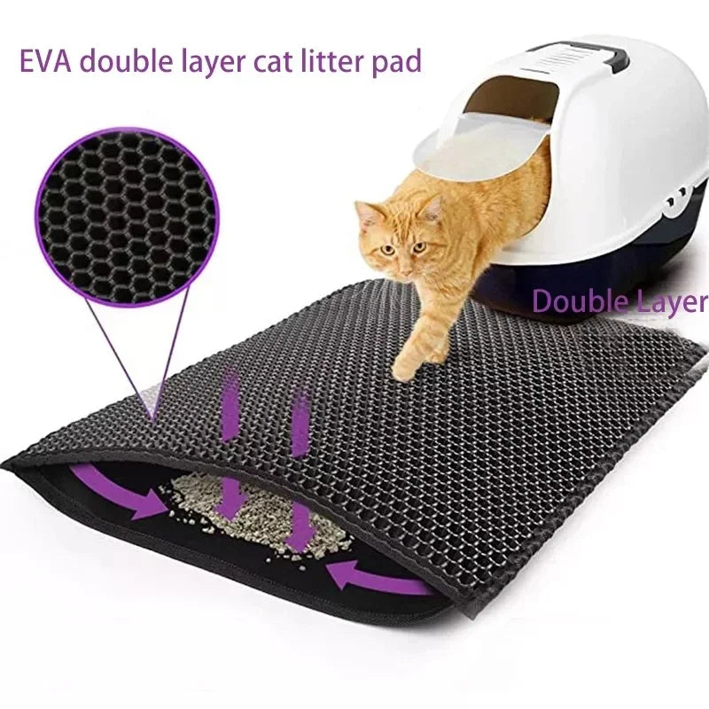 Double Layer Cat Litter Mat - Waterproof Washable Sand Pad