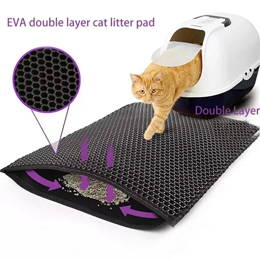 Double Layer Cat Litter Mat - Waterproof Washable Sand Pad