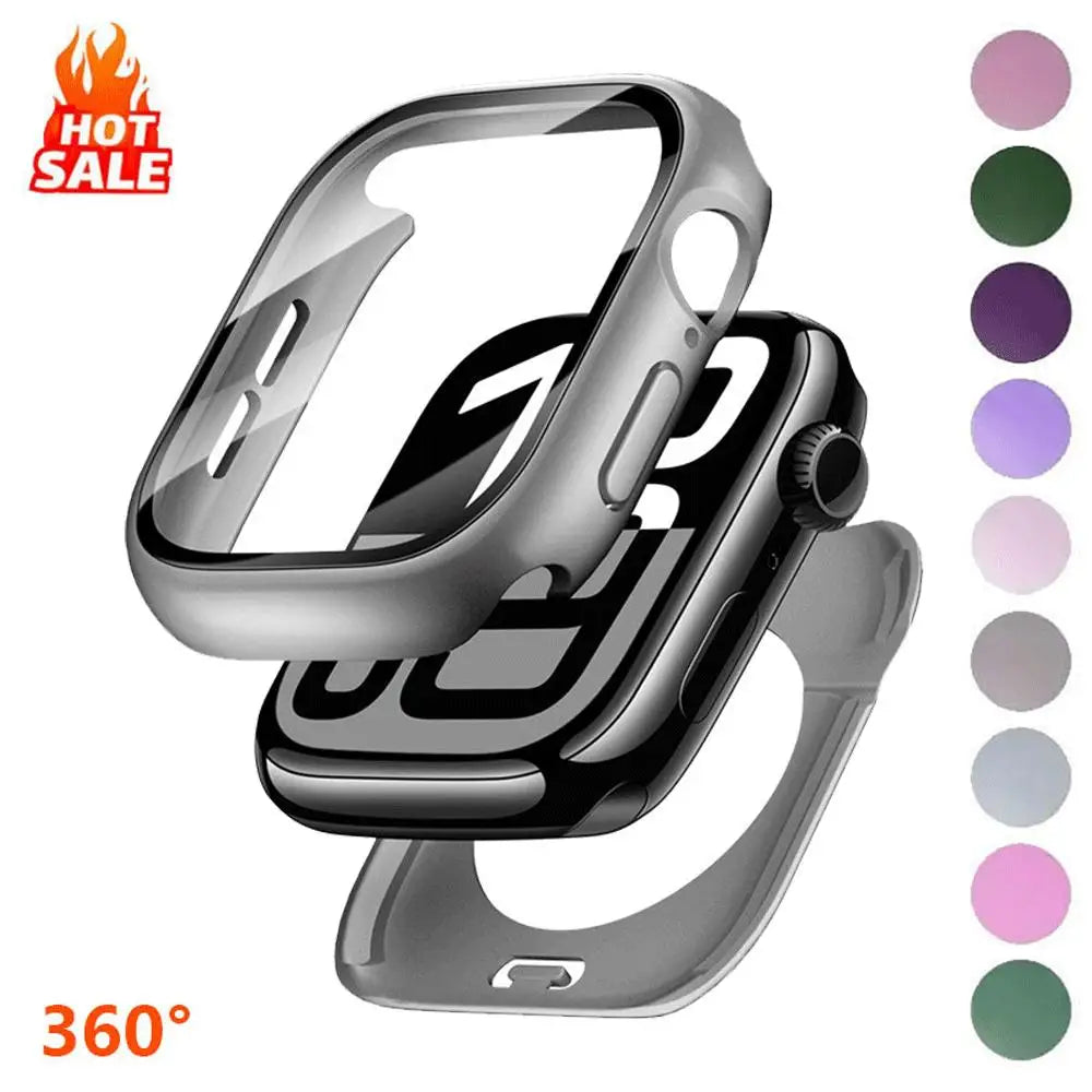 360 Full Waterproof Case Tempered Glass Protection for Apple Watch 46mm 45mm 44mm 41mm 40mm 42mm IWatch Series 11 10 9 8 7 SE 3