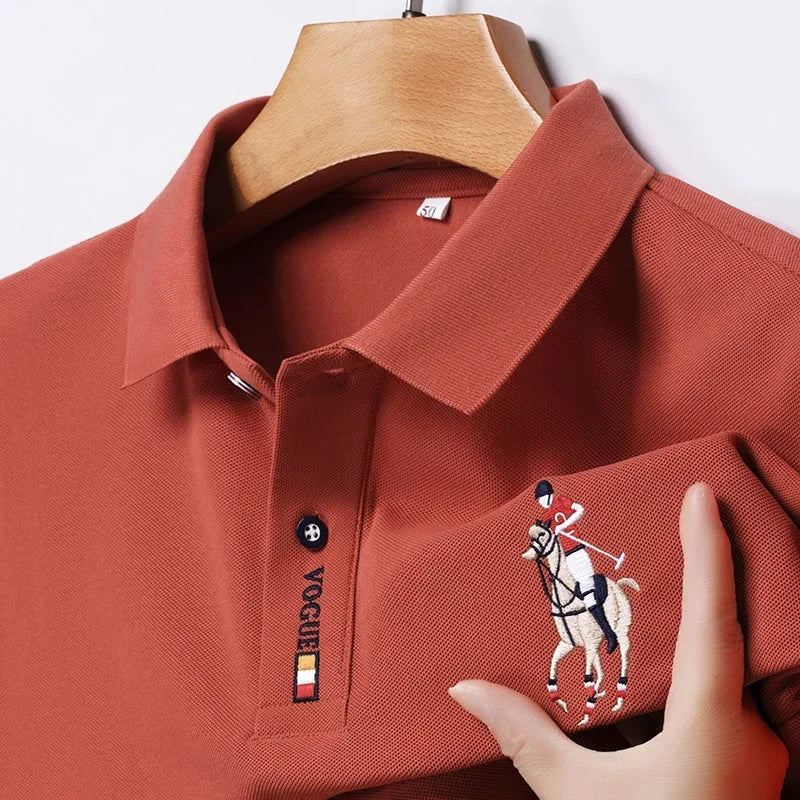 Men's Embroidered Polo - Short Sleeve, Casual Summer Comfort Top