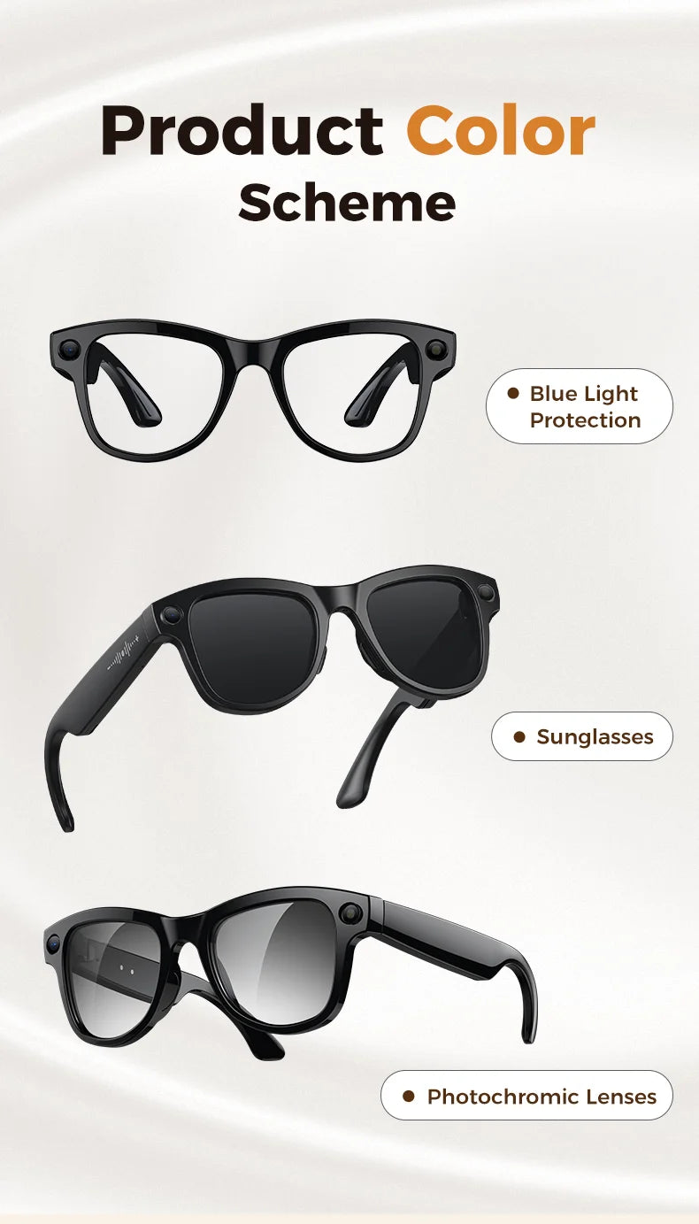 2026 Smart AI Glasses 1080P HD Camera M02 Ultra ChatGPT 3600mAh Charging Case Power Bank 32GB Translation Music Video Sunglasses