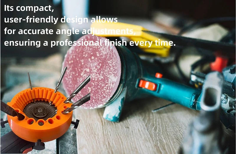 Anti-Stripping Angle Grinder Drill Bit Sharpener 2-13mm 20 Holes with Metal Thread Inserts Fit 115/125 Grinders Renew Old Bits