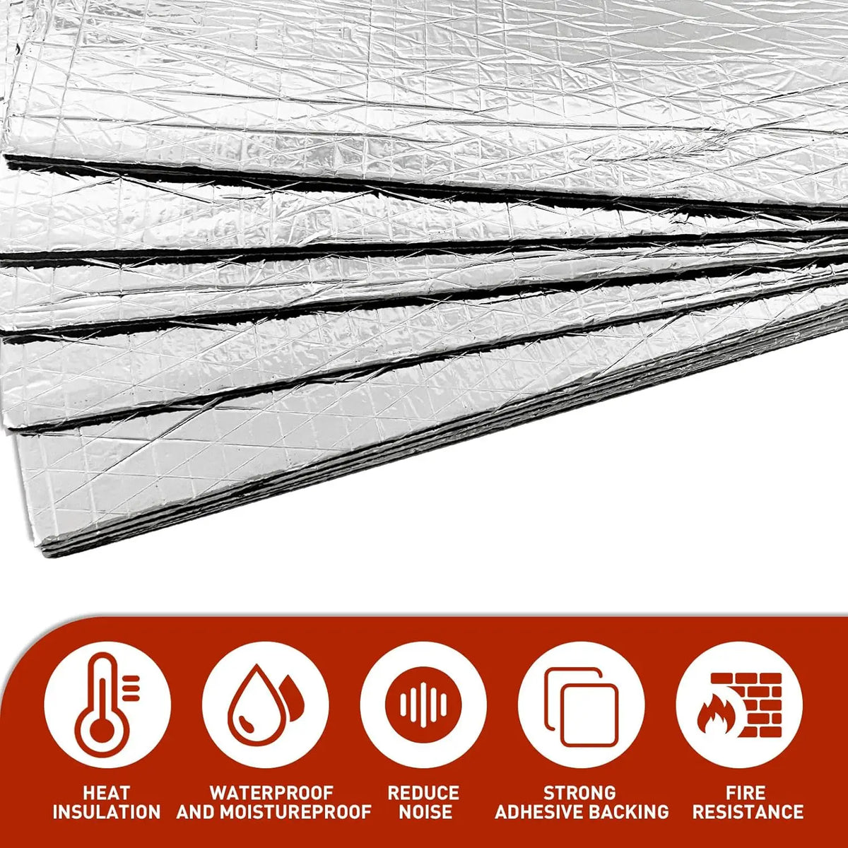 Car Soundproofing Foil Foam Pads, 25 x 18.5 cm - 10 Pack - view 8