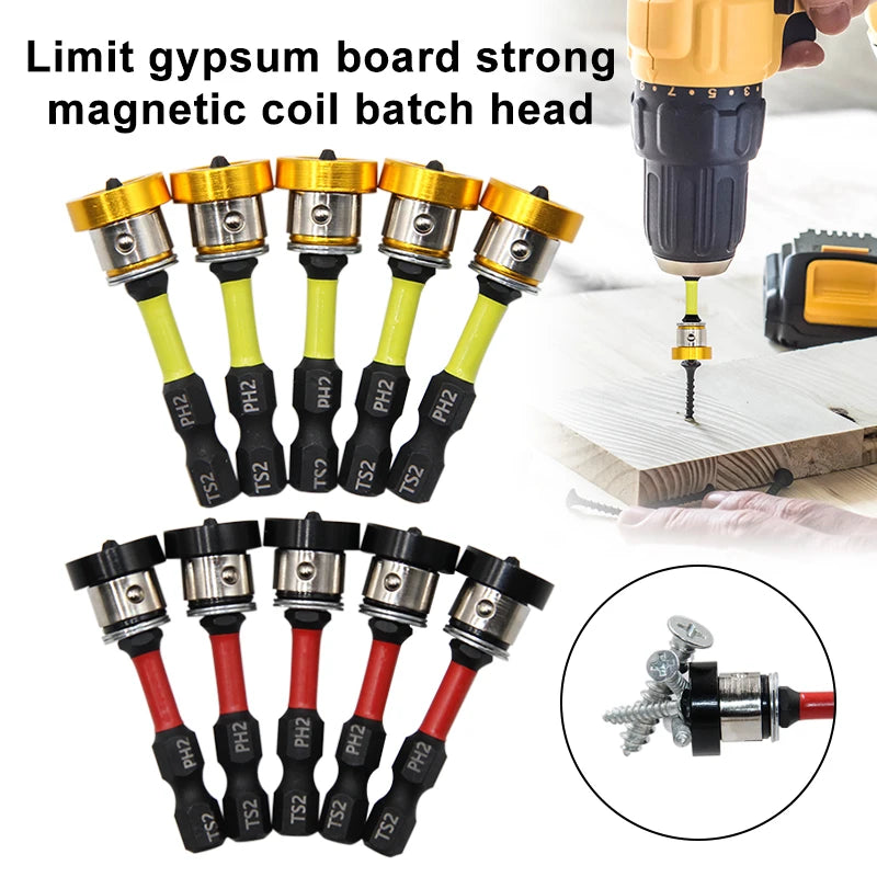 Strong magnetic circle limit gypsum board bits impact cross position anti slip screwdriver head woodwork ceiling tool accessory