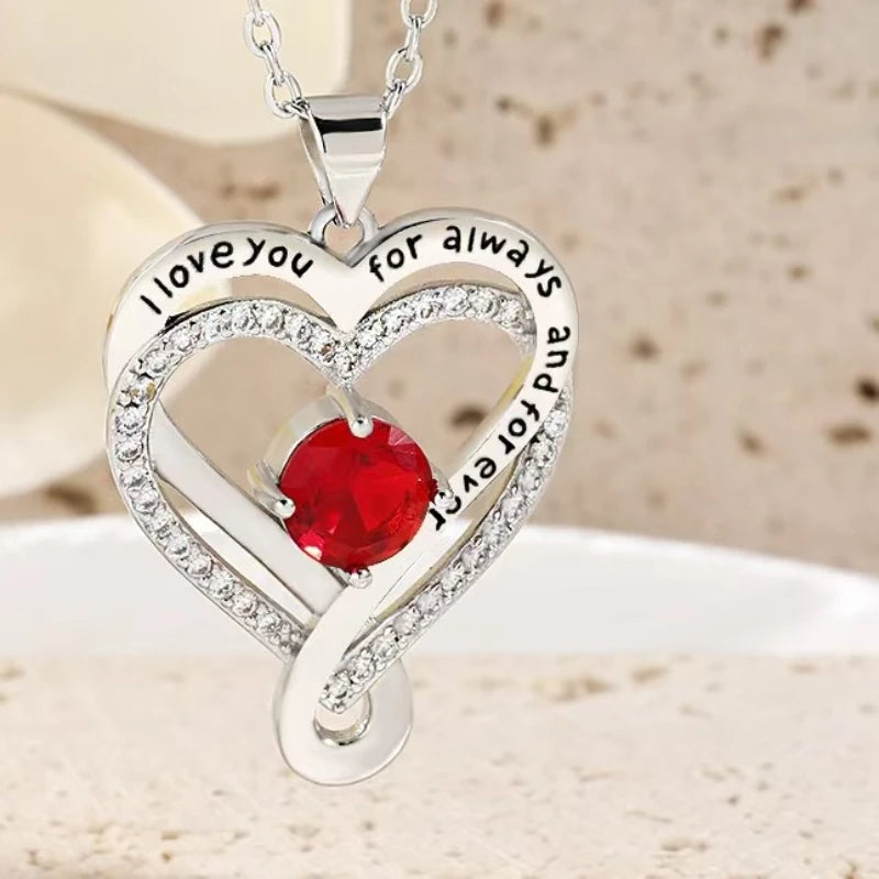 Heart Pendant Necklace for Women – Rhinestone Hollow Design, Mood Tracker, Mother's Day & Best Friend Gift