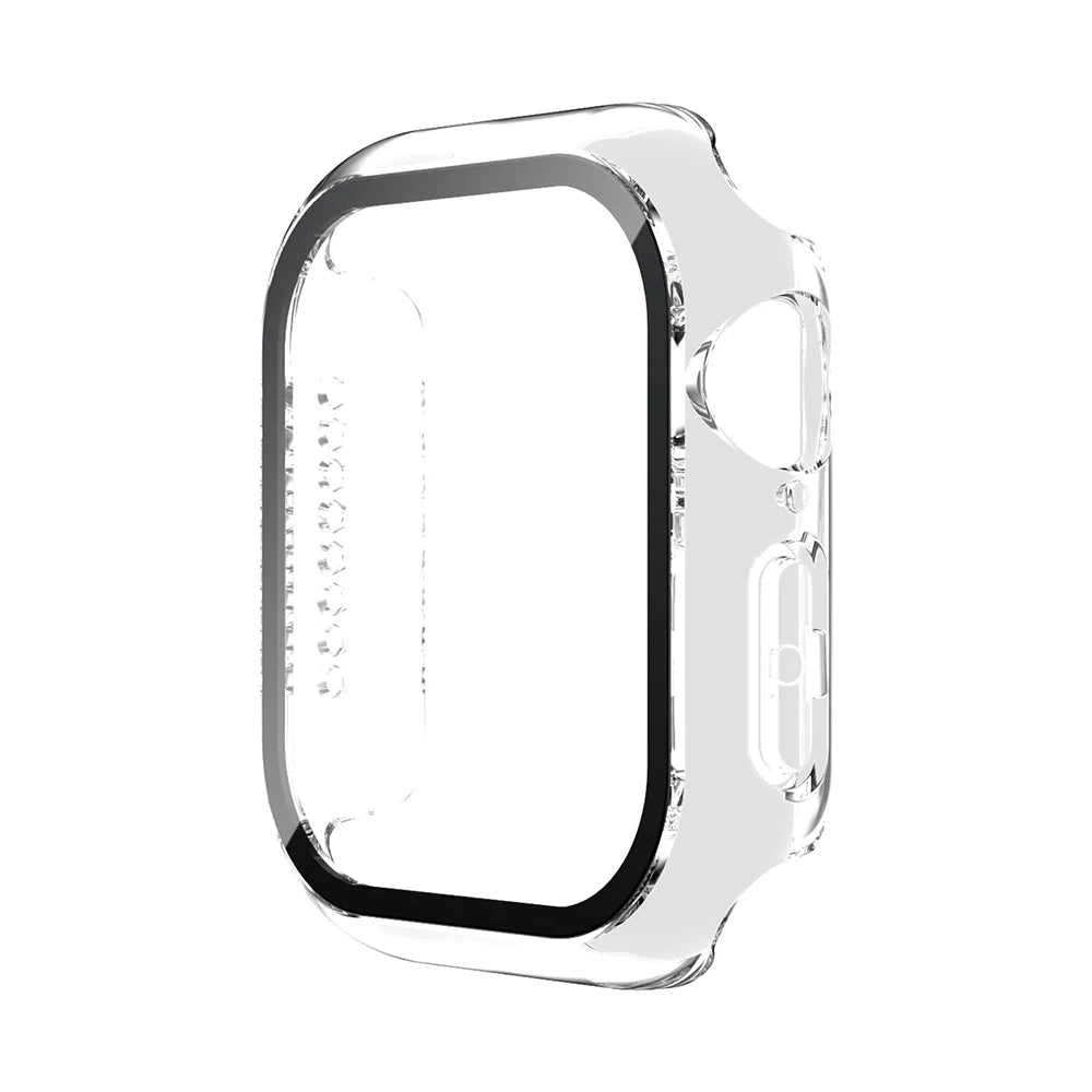 Apple Watch Tempered Glass Case + Screen Protector – Series 1–11, SE & Ultra 2 (38–46mm)