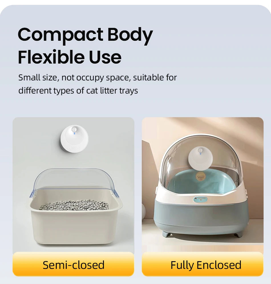 ROJECO Smart Cat Odor Purifier 4000mAh Cat Odor Deodoriser For Cat Litter Box Automatic Pet Toilet Smell Deodorant Purifier