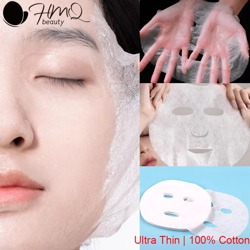 500/100pcs Disposable Facial Mask Sheets Ultra Thin Facial Tissue Cosmetic Cotton Mask Paper Beauty Salon Skin Care Tools