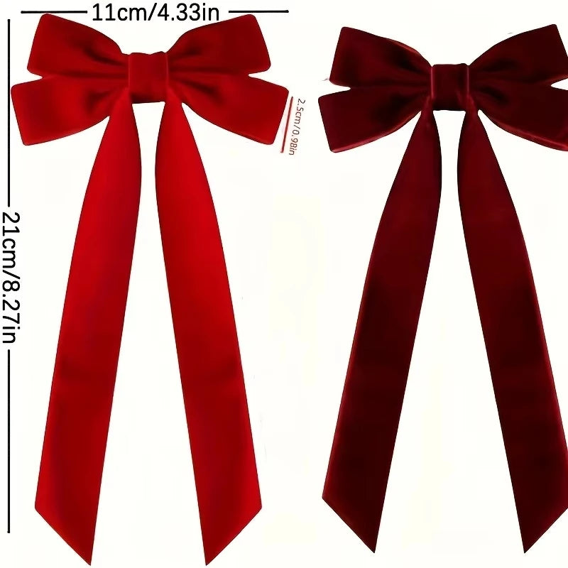 12 pieces of red velvet Christmas tree garlands - Festival gift loops for Christmas wreaths, decorations and folk handicrafts, w