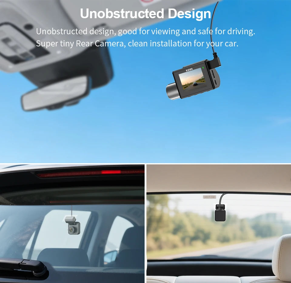 4K Front and Rear Dash cam KAWA D7,Video Recorder 4K WiFi6 Car Camera,DVR Tiny Rear Camera for AUTO,APP/Voice Control Dashcam