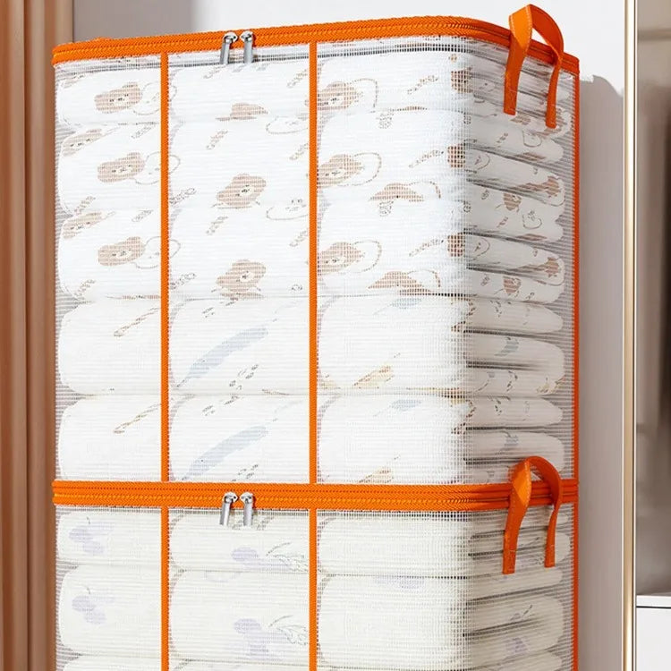 Plastic Transparent Clothes Blanket Quilt Organizer Storage Bag With Zipper Foldable Luggage Moving Packing Pouch
