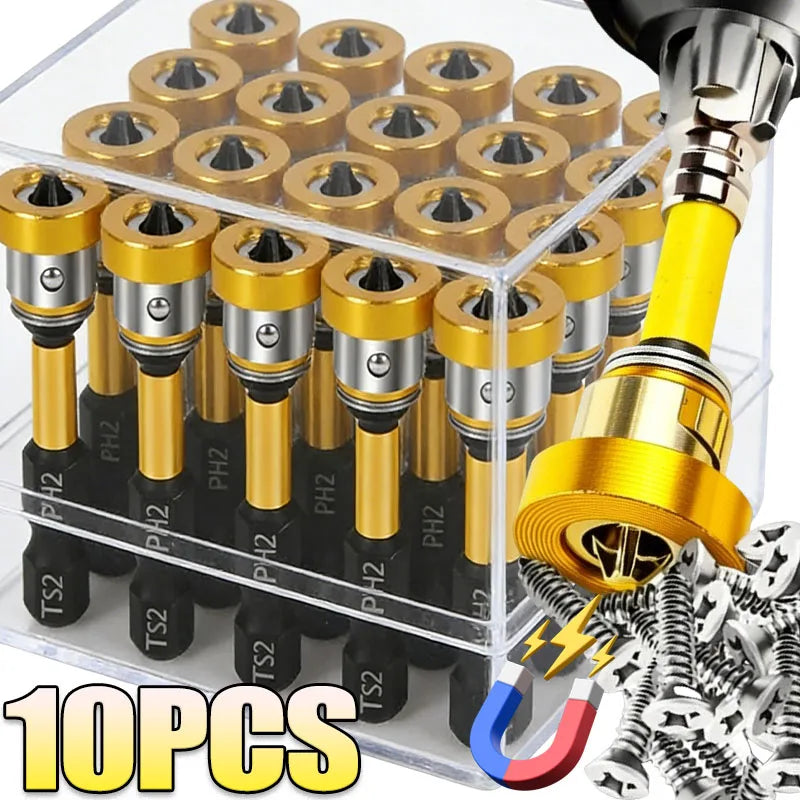 S2 Magnetic Drywall Screwdriver Bits Hex Shank Position Bit Batch Head for Plasterboard Screw Locator PH2 Electric Drilling Tool