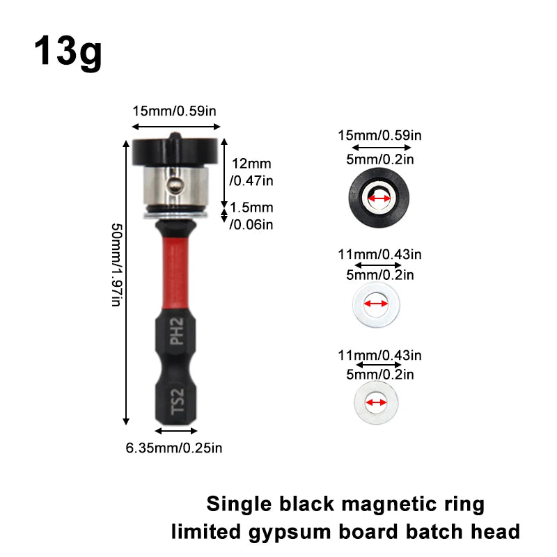 Strong magnetic circle limit gypsum board bits impact cross position anti slip screwdriver head woodwork ceiling tool accessory
