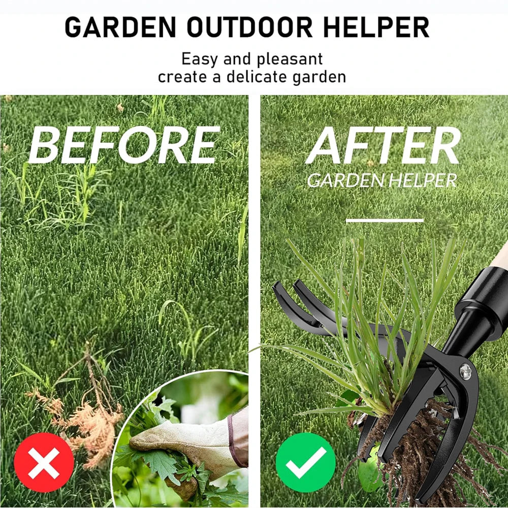Stand-Up Weed Puller Claw Head — Foot-Pedal Root Remover Tool