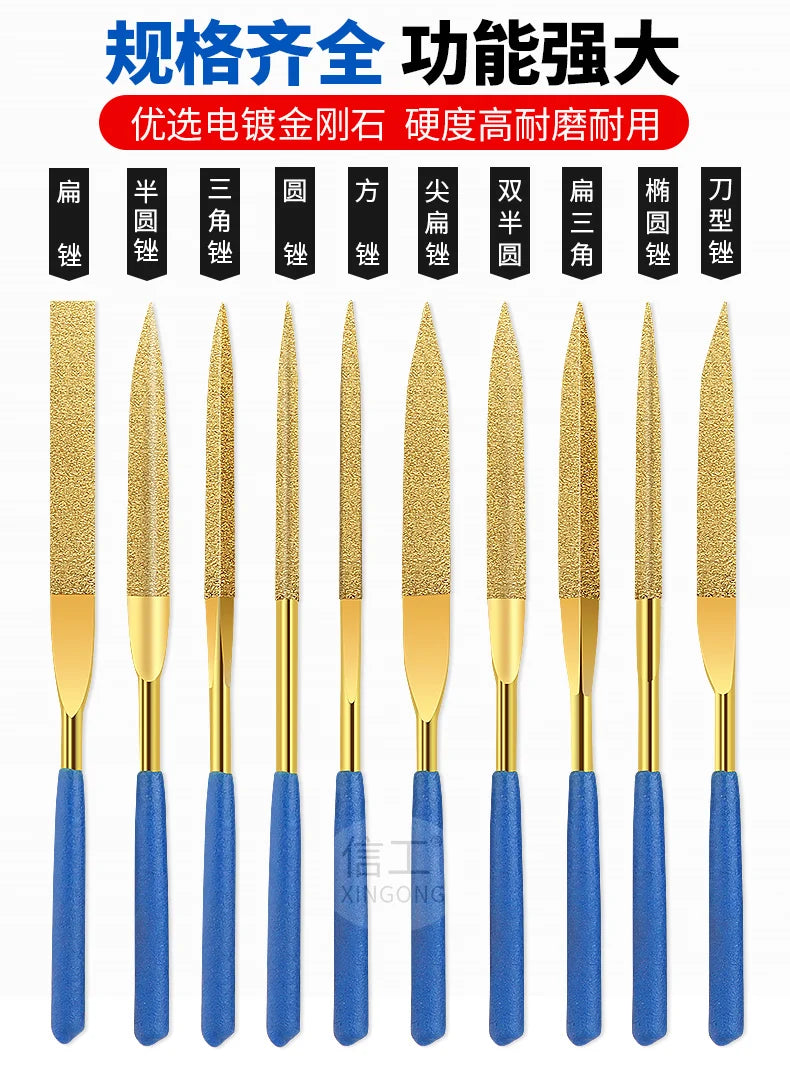 Diamond File, Titanium-coated File, Metal Jade Grinding Tool Set