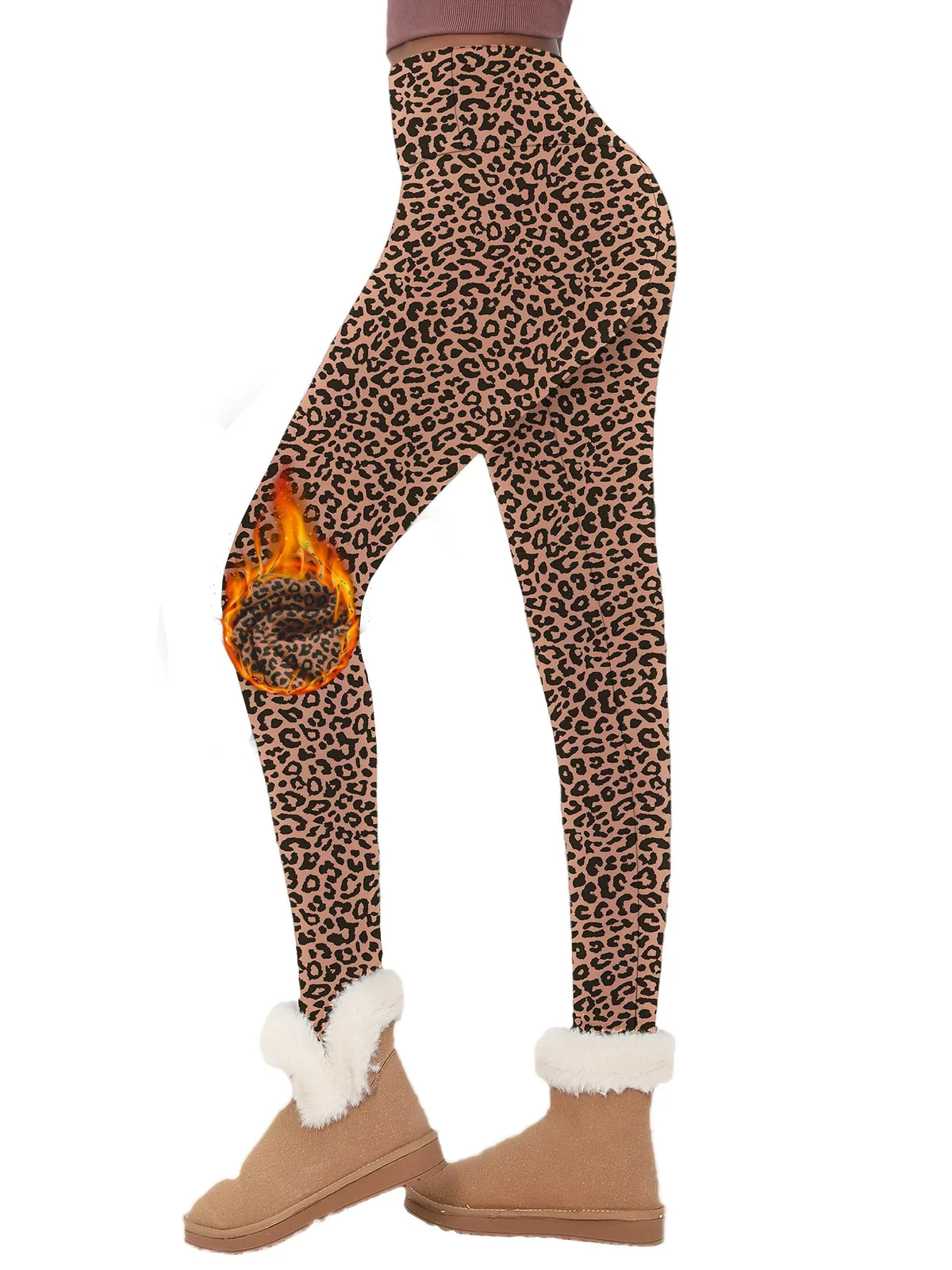 Women's Fleece Lined High Waist Yoga Leggings - Thick Workout Tights - photo 8