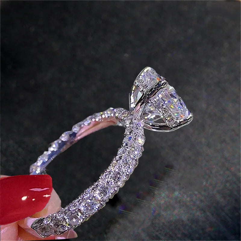 Cubic Zirconia White Gold Ring for Women - Bridal & Wedding