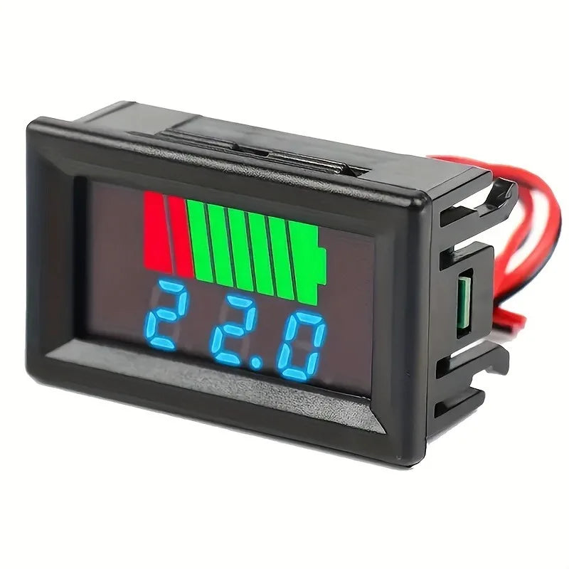 12V 24V 36V 48V 60V Car Battery Charge Level Indicator Lithium Battery Capacity Meter Tester Display LED Tester Voltmeter