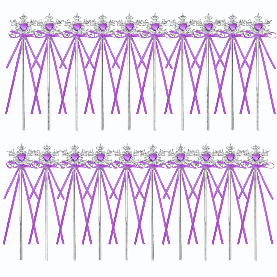Wholesale 20pcs/lot Kids Crown Tiara Princess Magic Wand Wand Snowflake Fairy Stick Princess Show Dress Up Costume Accessories