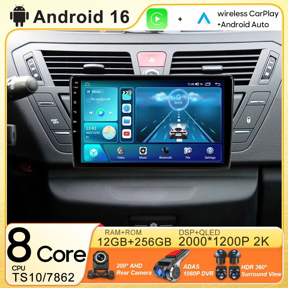 For Citroen C4 Grand Picasso 2006 - 2013 Car Multimedia Player Android 16 Radio Carplay Auto 2din GPS Navigation Stereo Video