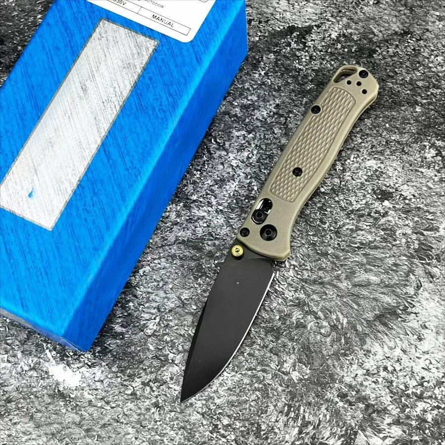 BM 533 Bugout Axle Lock Folding Knife S30V Steel Blade Nylon Fiber Handle Outdoor Camping Survival EDC Practical Cutting Knife